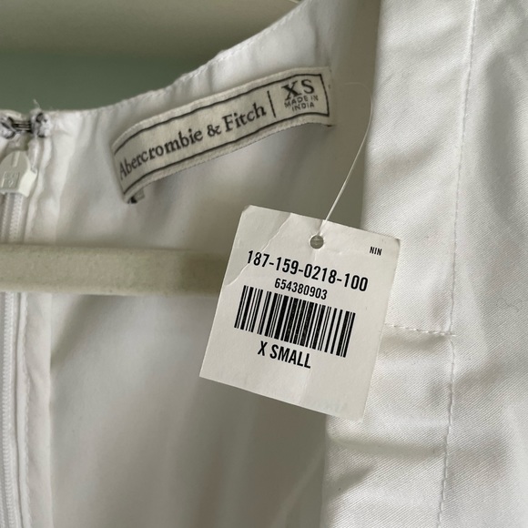 Abercrombie White Mini Puff Sleeve Summer Dress - Picture 11 of 12